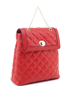 Quilted Twistlock Fashion Backpack FC20180 RED
